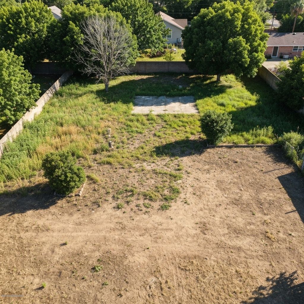Before: Old backyard without pool