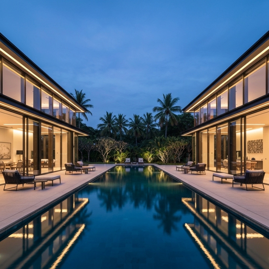 Luxury pool and spa